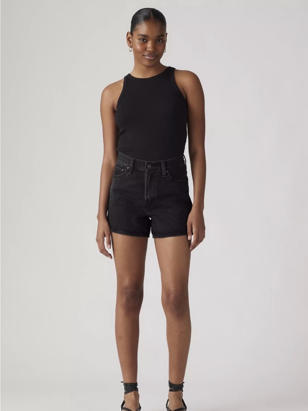 Levi's Black High-Rise 80s Mom Denim Shorts